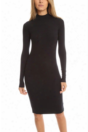 Atm Long Sleeve Mock Neck Dress