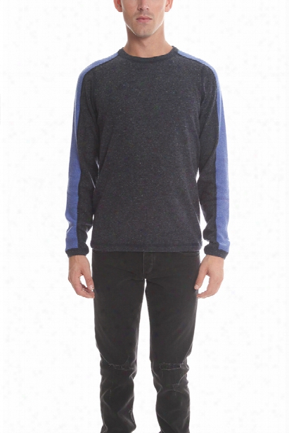 Blue&cream Cashmere Honeycomb Panel Crew