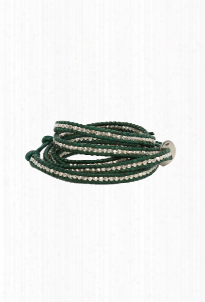 Chan Luu Green Leather Wrap Bracelet