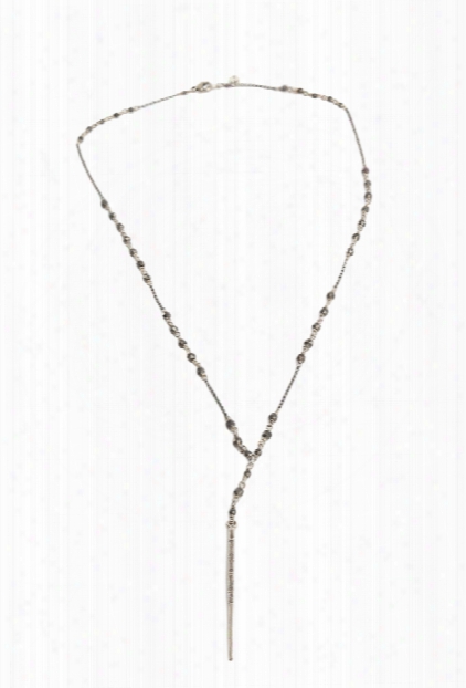 Chan Luu Gunmetal Chain Necklace With Indian Beads