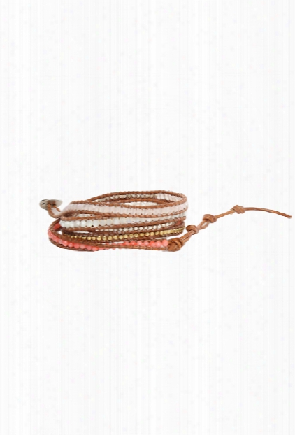 Chan Luu Multi Stone Mix Wrap Bracelet On Clay Leather