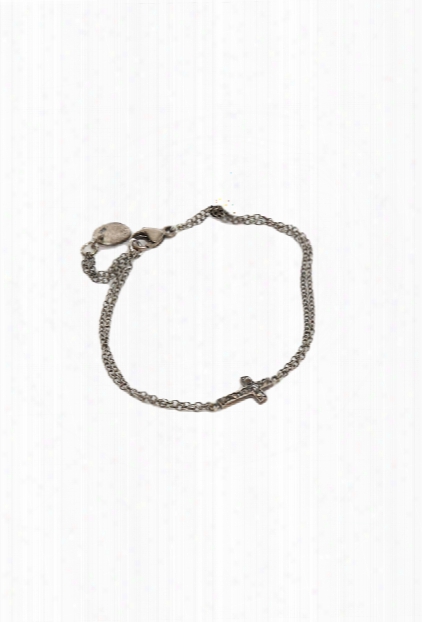 Chan Luu Silver Diamond Cross Bracelet