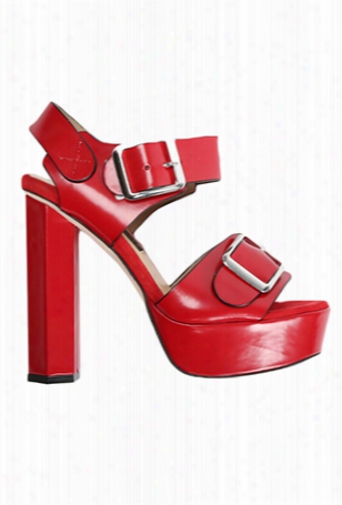 Chrissie Morris Ida Red Suede Crystal Calf