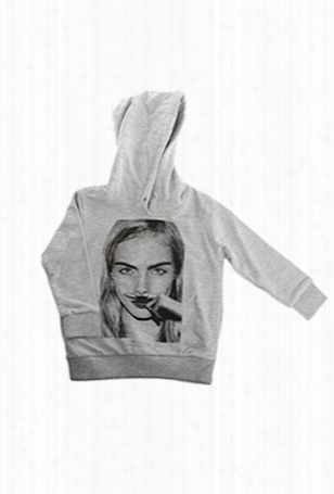 Little Eleven Paris Grey Cara Delevingne Pullover Hoody