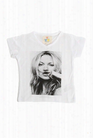 Little Eleven Paris White Kate Moss V Neck Tee