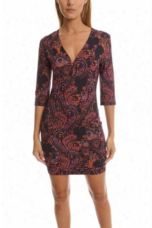 Pierre Balmain Deep V Printed Dress