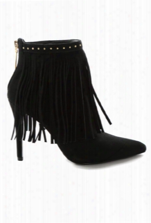 Pierre Balmain Fringe Heel Bootie