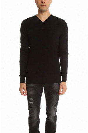Pierre Balmain Quilted V Neck Sweater