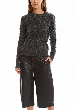 3.1 Phillip Lim Pullover In Destroyed Diamond Fringe Jacquard