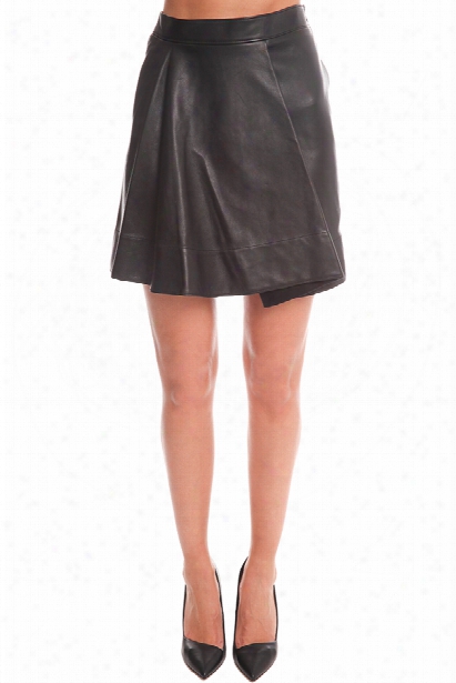 3.1 Phillip Lim Rounded Fold Leather Skirt