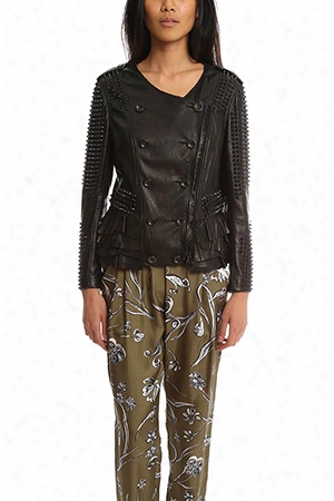 3.1 Phillip Lim Studded Ruffle Leather Jacket