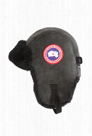 Canada Goose Suede Shearling Pilot Hat Black