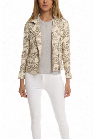 Giorgio Brato Asym Lace Leather Jacket