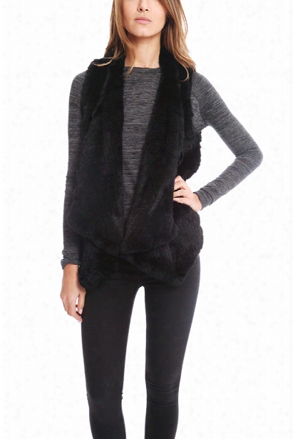 H Brand Audra Rabbit Fur Vest In Black