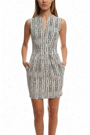 L'agence June Split Neck Sleeveless Dress