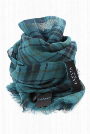 Lanvin Plaid Scarf Green