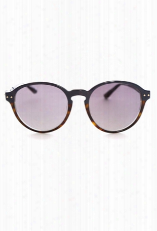 Linda Farrow Luxe 2-tone Round Sunglasses