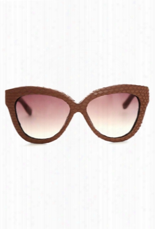 Linda Farrow Luxe Snakeskin Cat Eye Sunglasses