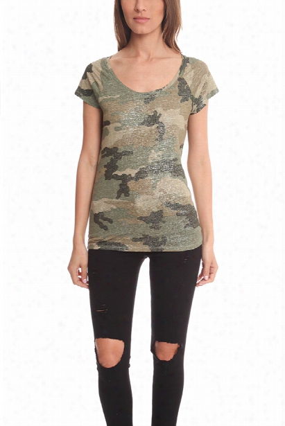 Majestic Filatures Camo Scoop Neck Raglan