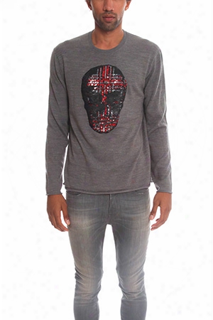 Markus Lupfer Tartan Sequin Skull Jumper