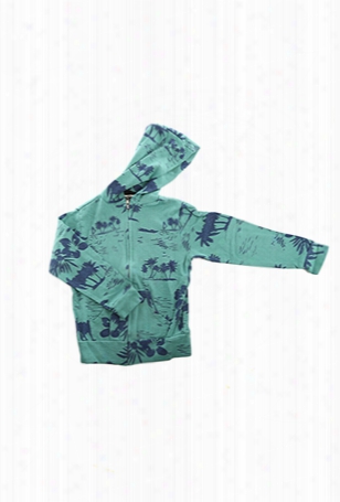 Monrow Kids Green Hawaiian Zip Hoody