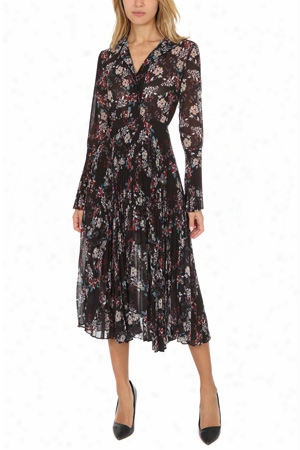 Nicholas Floral Chain Pleated Dress