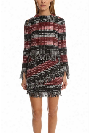 Nicholas Fringe Tweed Top