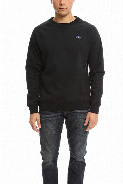 Nike Black/purp Crew Sweatshirt