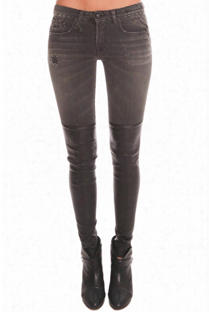 R13 Knee Chaps Shredded Jean