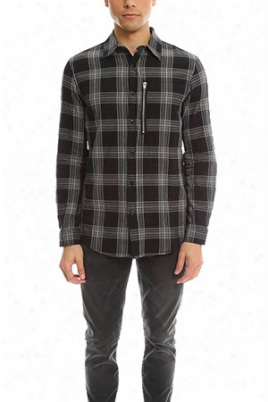 R13 Zip Plaid Shirt