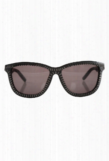 Alexander Wang Black & Nickel Zipper Frame Sunglasses