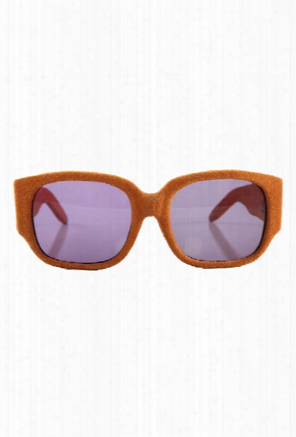 Alexander Wang Terracotta Suede Rectangle Sunglasses