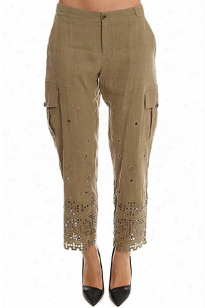 Sea Embroidered Cargo Pants