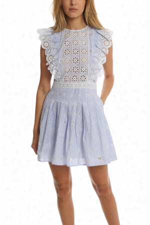 Sea Ruffled Eyelet Dress