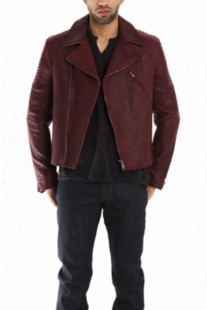 Simon Spurr Red Leather Biker Jacket