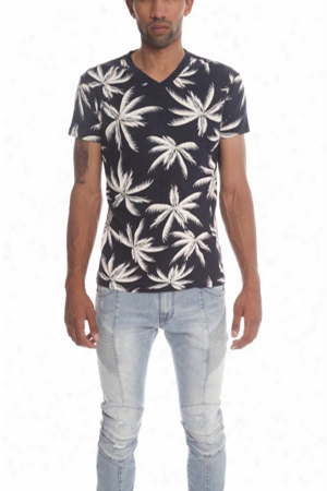 Sol Angeles Palm Print V Neck