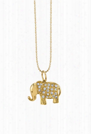 Sydney Evan Small Diamond Elephant Necklace - Yellow Gold