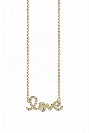 Sydney Evan Small Love Necklace Yellow Gold