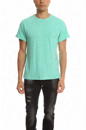 Via Spare Silk Noil Pocket Crewneck Tee