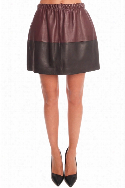 Vince Colorblock Leather Skirt