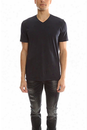 Vince V Slub Neck Tee