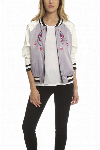 Jocelyn Satin Bomber Jacket