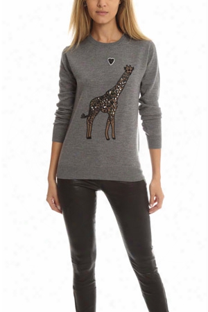 Markus Lupfer Giraffe Love Embroidered Natalie Sweater