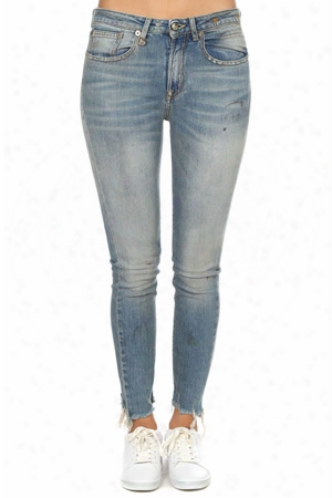 R13 Jenny Mid Rise Distressed Skinny Jeans