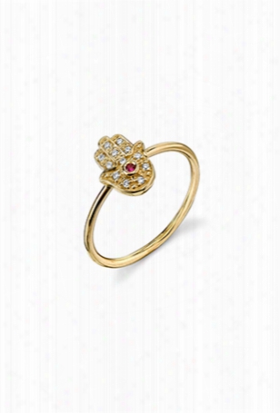 Sydney Evan Hamsa Ring - Yellow Gold