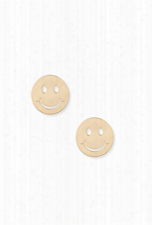 Sydney Evan Happy Face Studs - Yellow Gold