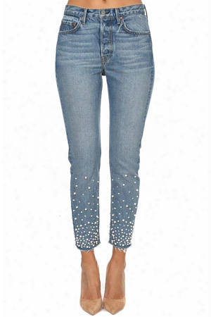 Grlfrnd Karolina Embellished High Rise Skinny