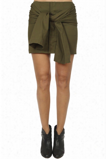 Harvey Faircloth Tie Sleeve Mini Skirt