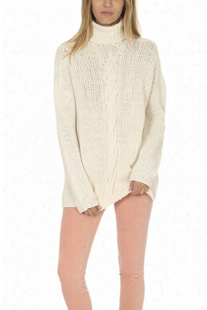 Majestic Filatures Cableknit Turtleneck Sweater