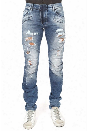 Pierre Balmain Destroyed Moto Jean